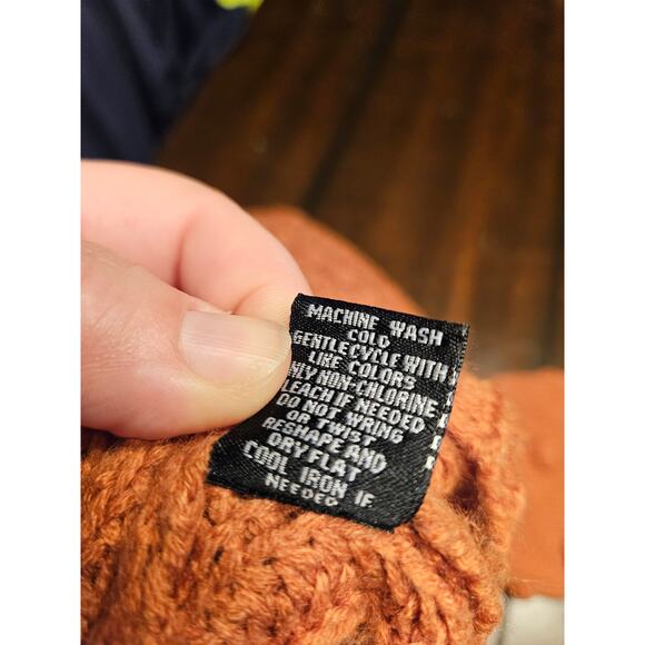 Moon & Madison Cropped Bubble Sleeve Chunky Knit Sweater Terracotta Size XS - Picture 7 of 9